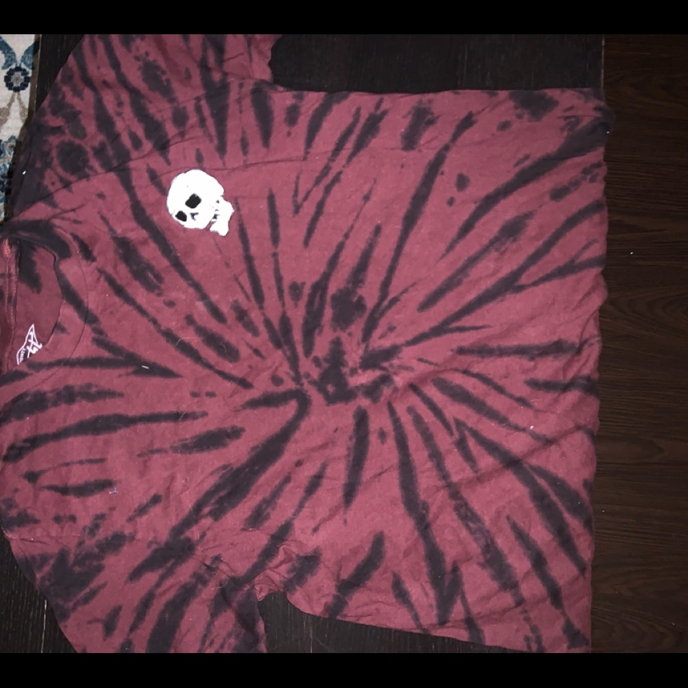 maroon and black ti-dye